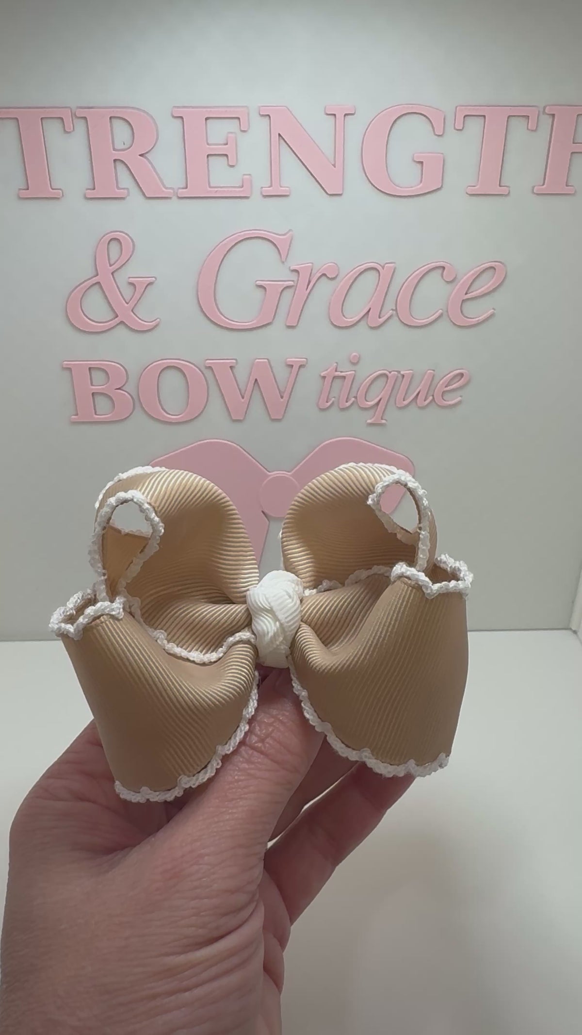 Strength Bow 3 inch moonstitch